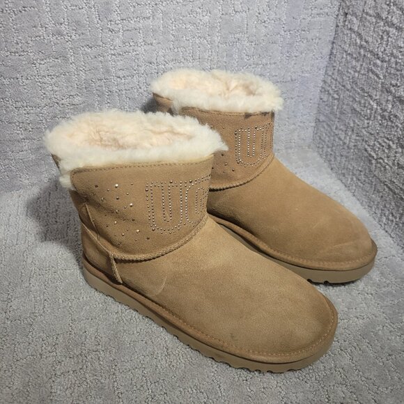 UGG Classic Gem Mini Women's Size 8 US Chestnut Suede Winter Boots 1125911 - Picture 12 of 12